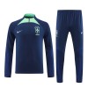 Brésil Quarter Zip Navy Sweat d'Entraînement 2022 Pour Homme